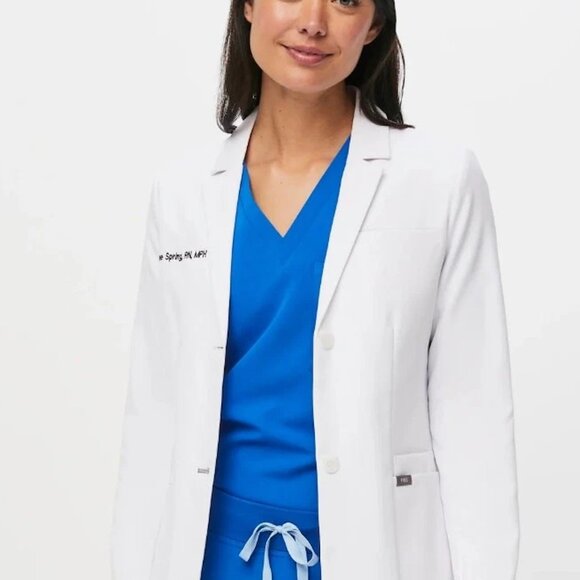 Women's White Bellevue - Short Lab Coat - S / White - Picture 1 of 3